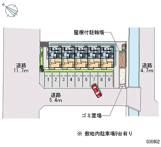 ★手数料０円★岐阜市中鶉１丁目　月極駐車場（LP）